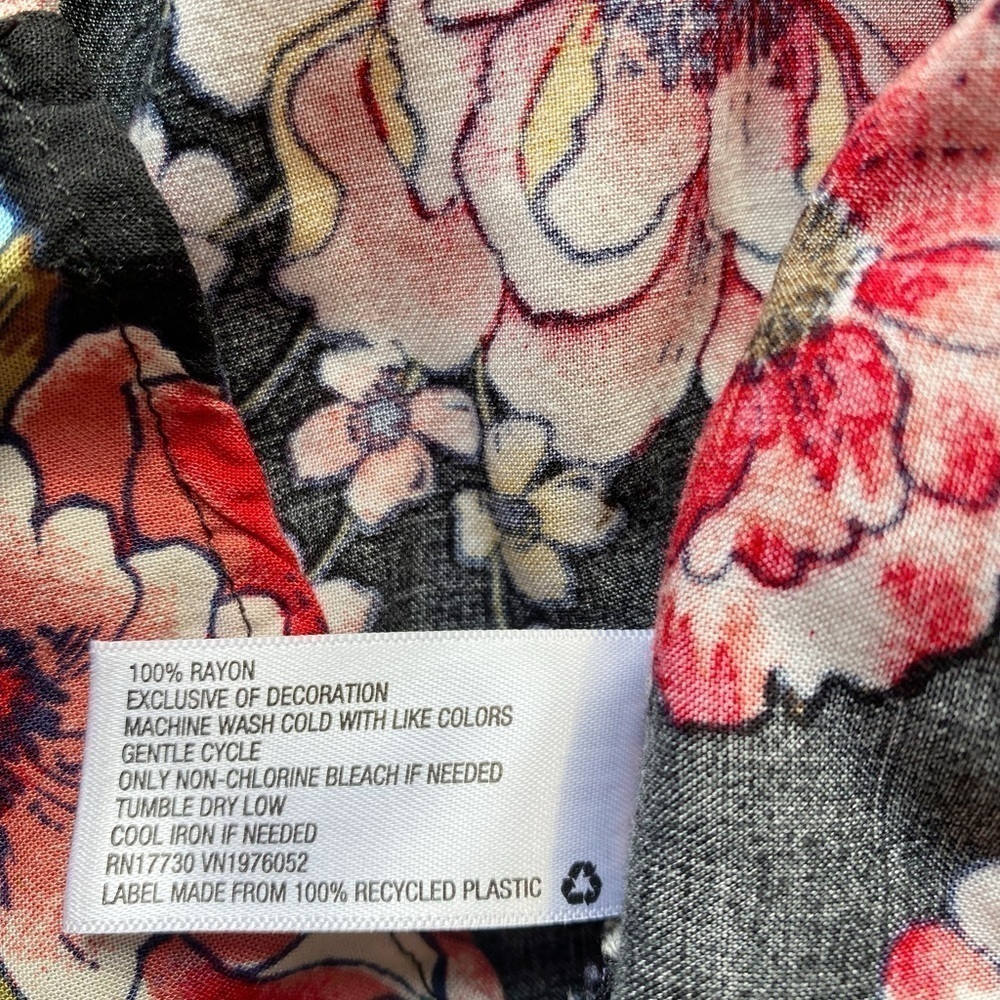 XHILARATION Black Floral Long Sleeve Mini Dress - Picture 9 of 16